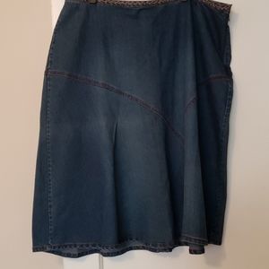 Denim A-line skirt